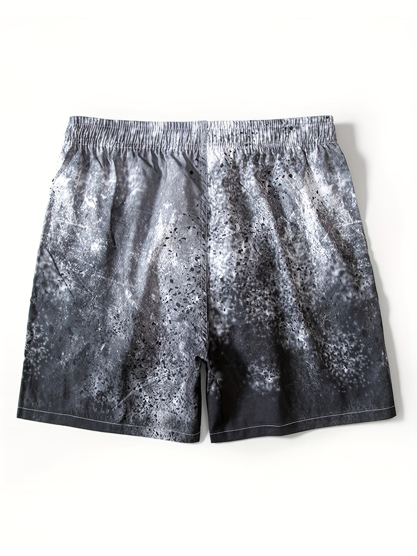 Marble Pattern Drawstring Swim Trunk Men's Board Shorts