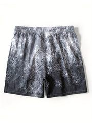 Marble Pattern Drawstring Swim Trunk Men's Board Shorts