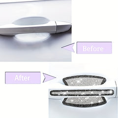 8Pcs Rhinestone Car Door Handle Stickers