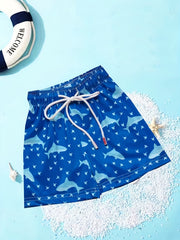 Boys Shark Swim Trunks for Beach Vacation