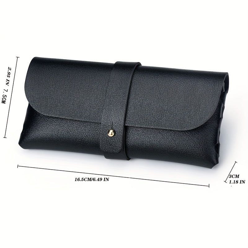 Men's PVC Leather Glasses Case Soft Bag for Outgoing