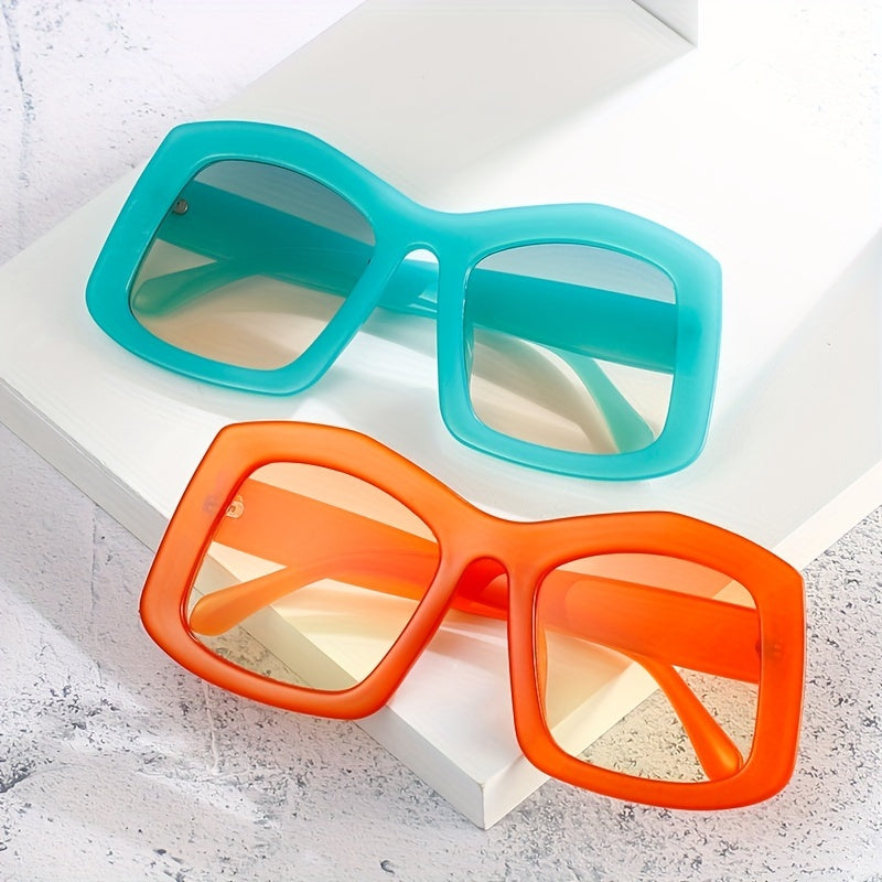 Oversized Square Frame Gradient Sunglasses UV400