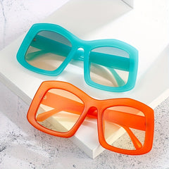 Oversized Square Frame Gradient Sunglasses UV400