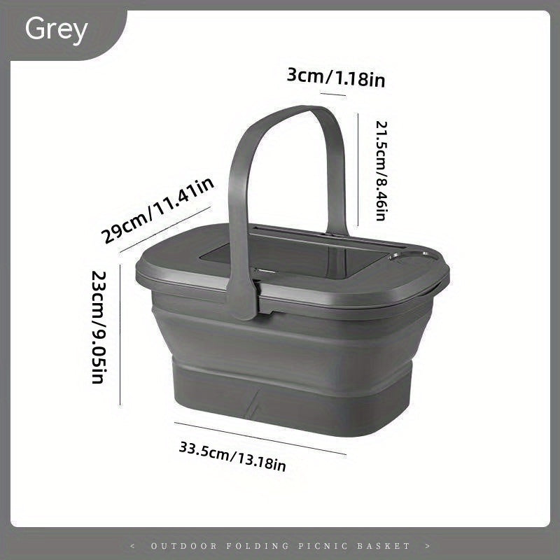 Collapsible Bucket with Handle for Picnic Takeout and Kitchen Gadgets