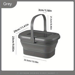 Collapsible Bucket with Handle for Picnic Takeout and Kitchen Gadgets
