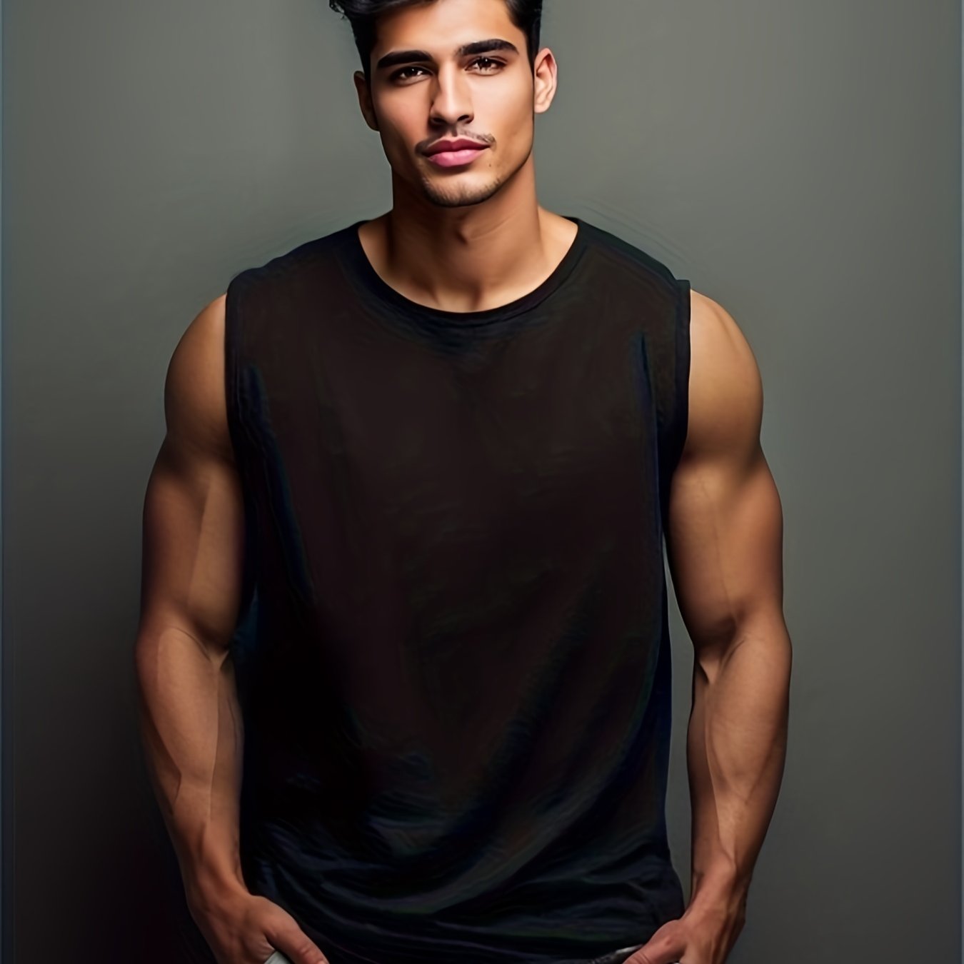 Men's Sleeveless Crew Neck Tank Top for Outdoor Summer