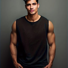 Men's Sleeveless Crew Neck Tank Top for Outdoor Summer