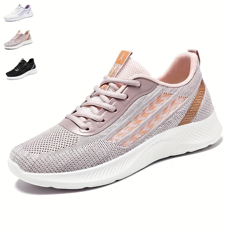 Women's Breathable Knit Sneakers Casual Lace Up Lightweight Sport Shoes