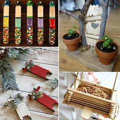 50pcs Natural Wood Craft Sticks 11 Long Popsicles DIY Crafts
