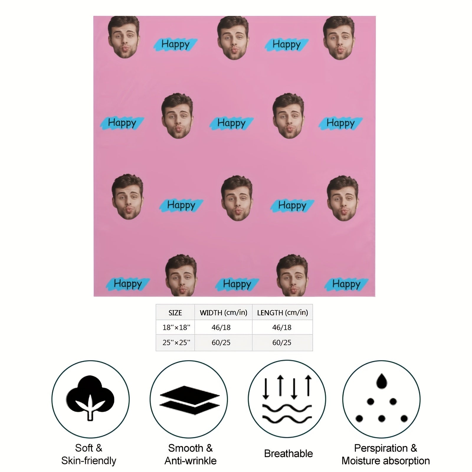 Personalized Photo Text Scarf Bandana