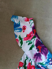 Floral Surplice Ruffle One Piece Swimsuit