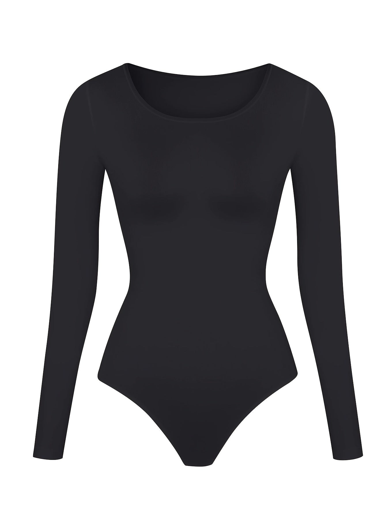 Sexy Basic Slim Bodysuit Round Neck Long Sleeve Waist Bodycon Bodysuit