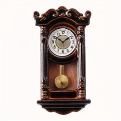 Vintage Alloy Clock Dollhouse Accessory European Style Retro Ornament