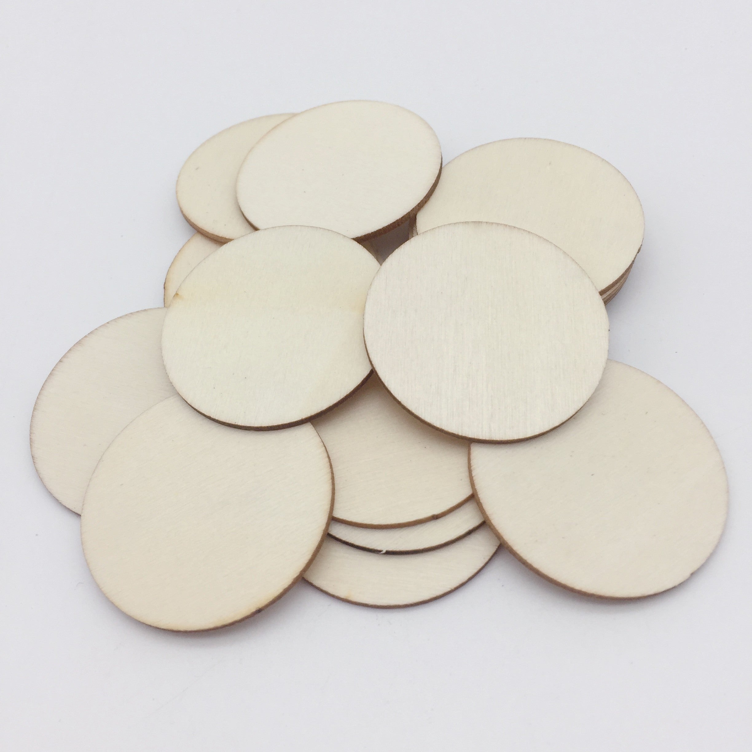 40pcs 5.08cm Natural Round Wooden Circles for Christmas Decorations