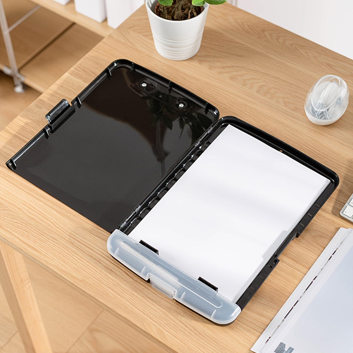 Multifunctional A4 Paper Storage Box with Pen Slot