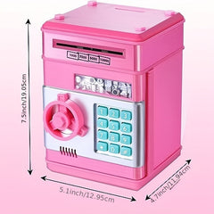 Electronic Mini ATM Kids Safe Coin Bank Piggy Box Kids Combination Lock