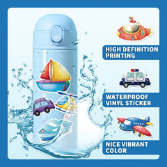 100pcs Cartoon Vehicle Stickers Transportation Decals Waterproof Decorations