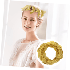 Golden Leaf Roman Wreath for Women Plastic Party Decoration