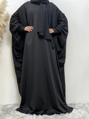 Casual Abaya Dress Women Solid Batwing Sleeve Loose Maxi Dress