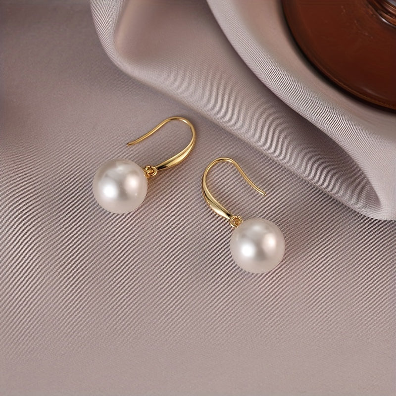 Faux Pearl Drop Earrings for Girls