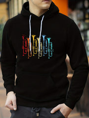 Men's Saxophone Print Hoodie Casual Breathable Hooded Sweatshirt