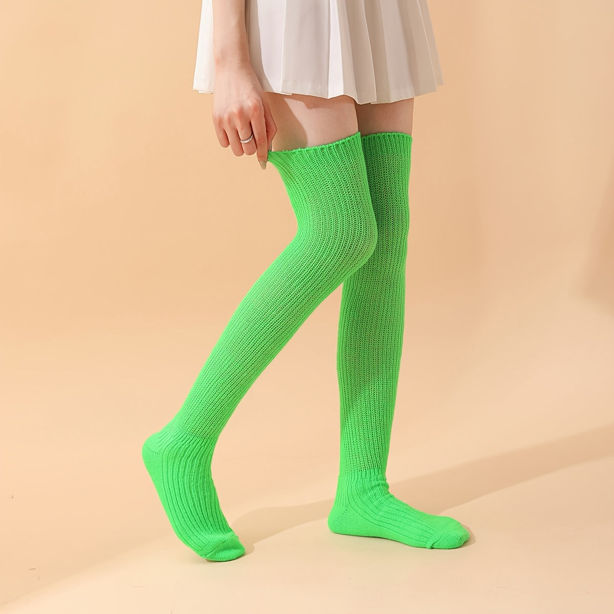 Solid Thigh High Socks Women's Stockings & Hosiery