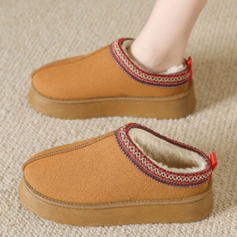 Women's Fuzzy Ankle Boots Platform Snow Boots