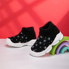 Boy's Solid Thermal Sock Shoes Non Slip Casual Sneakers