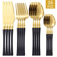 16pcs Stainless Steel Cutlery Set for Dining and Desserts