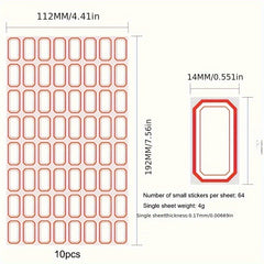 10pcs Blank Self-adhesive Labels for Shopping Mall Classification