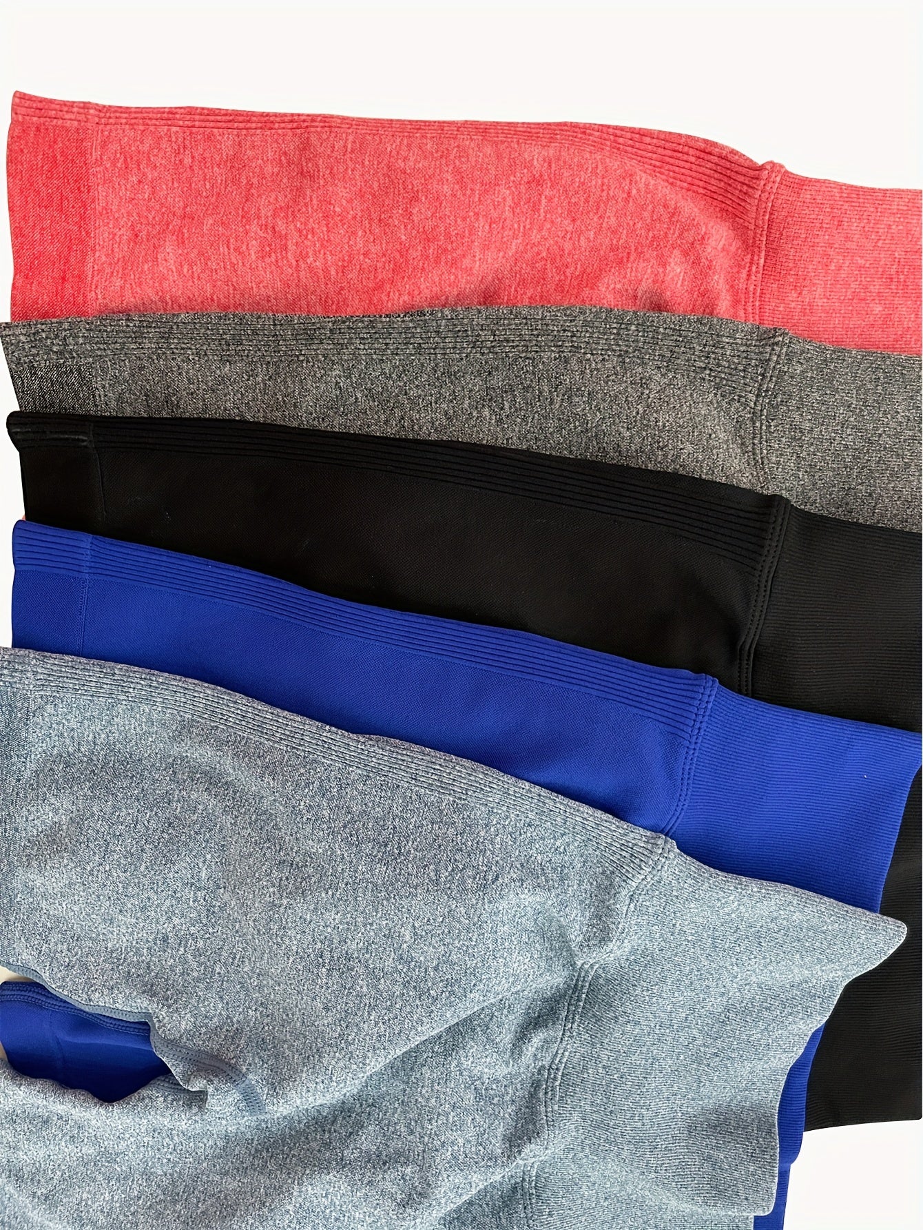 5pcs High Waisted Yoga Shorts for Women Solid Sports Activewear