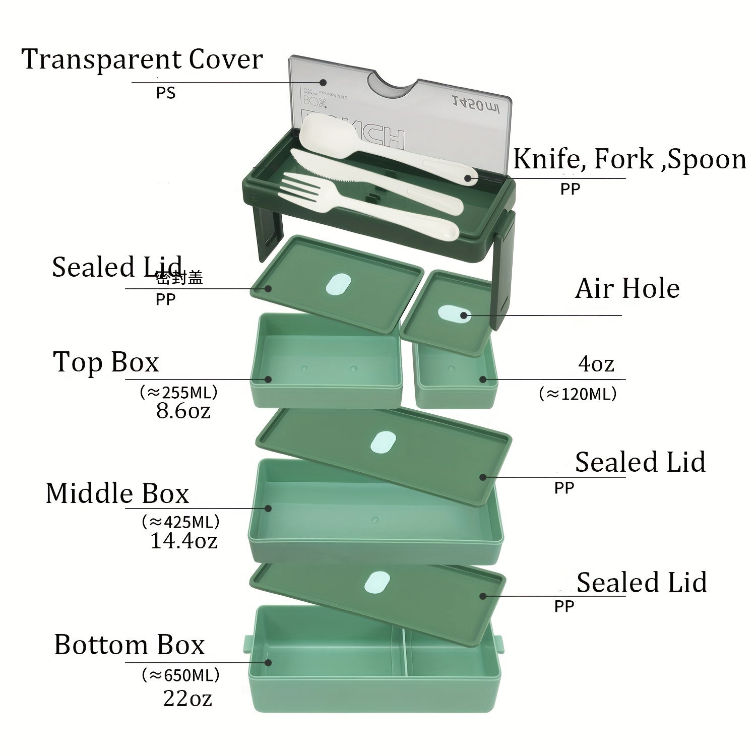 Leakproof Bento Box for School, Camping, Picnic