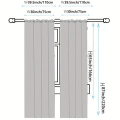 Grey Marble Window Curtains - Set of 2 Panels