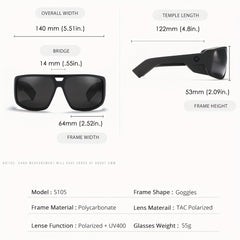 Big Frame HD Polarized Sunglasses Stainless Steel Hinge