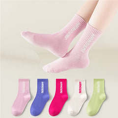 5 Pairs Kids Hiking Socks Outdoor Sports Socks, Ages 8-12