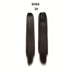 60 96 Cm Long Straight Ponytail Extensions Natural Looking