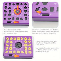 Pop Up Board Game with Shape Puzzles - Family Education Toy