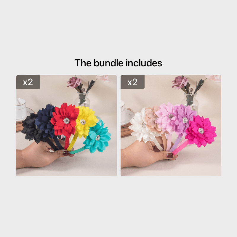 5pcs Flower Headbands Hair Accessories for Girls