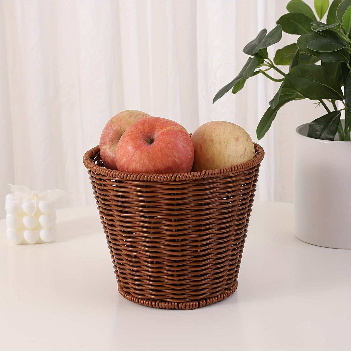 Rattan Woven Fruit Basket Storage Basket - Multifunctional