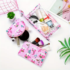 3 Pcs Travel Storage Pouch Zipper Makeup Bag Cosmetic Lipstick Bags