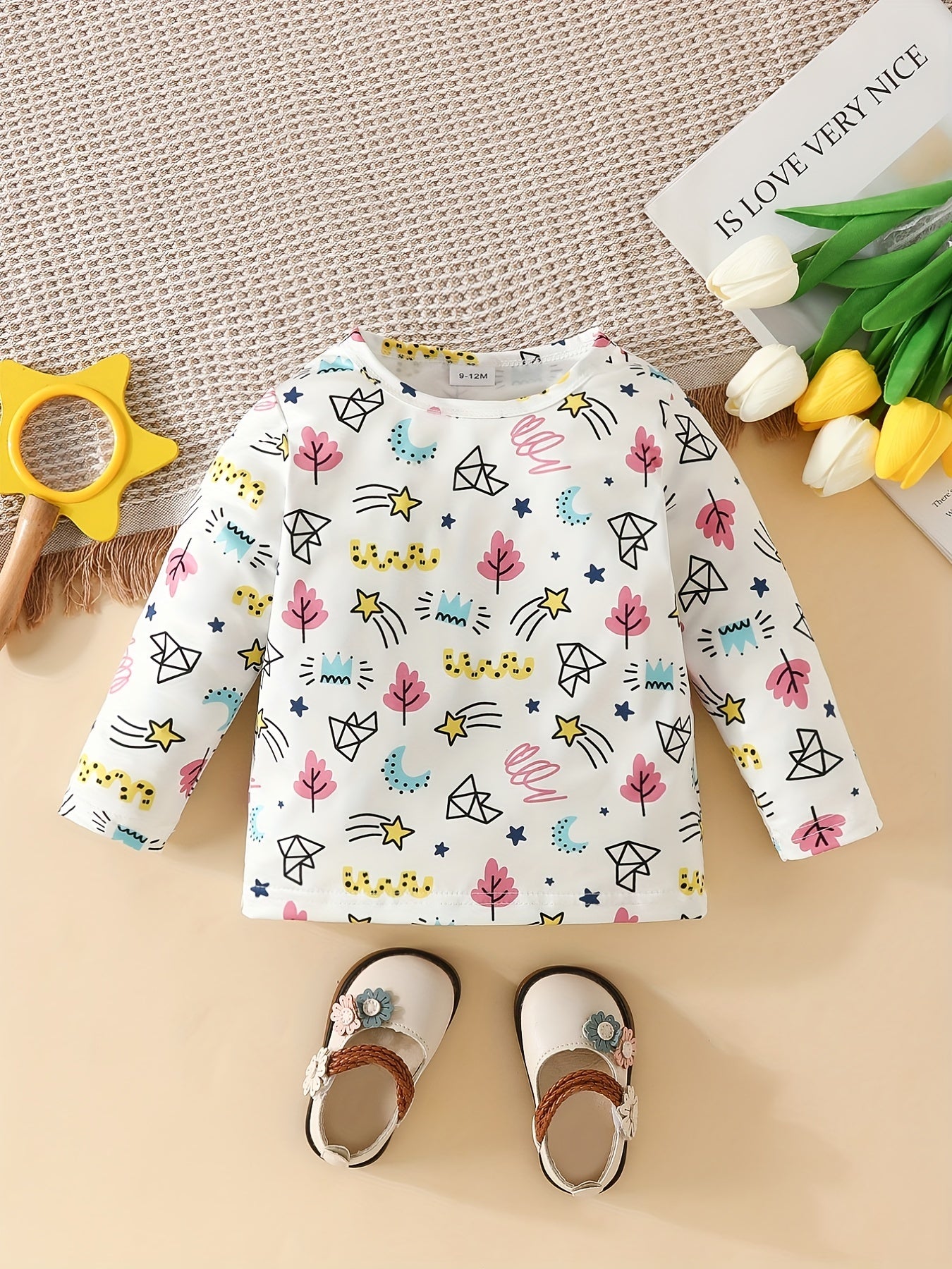 Baby Girls' Star And Moon Print Sweatshirt