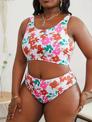 Floral Print Tank Top & Underwear Swimsuit Set