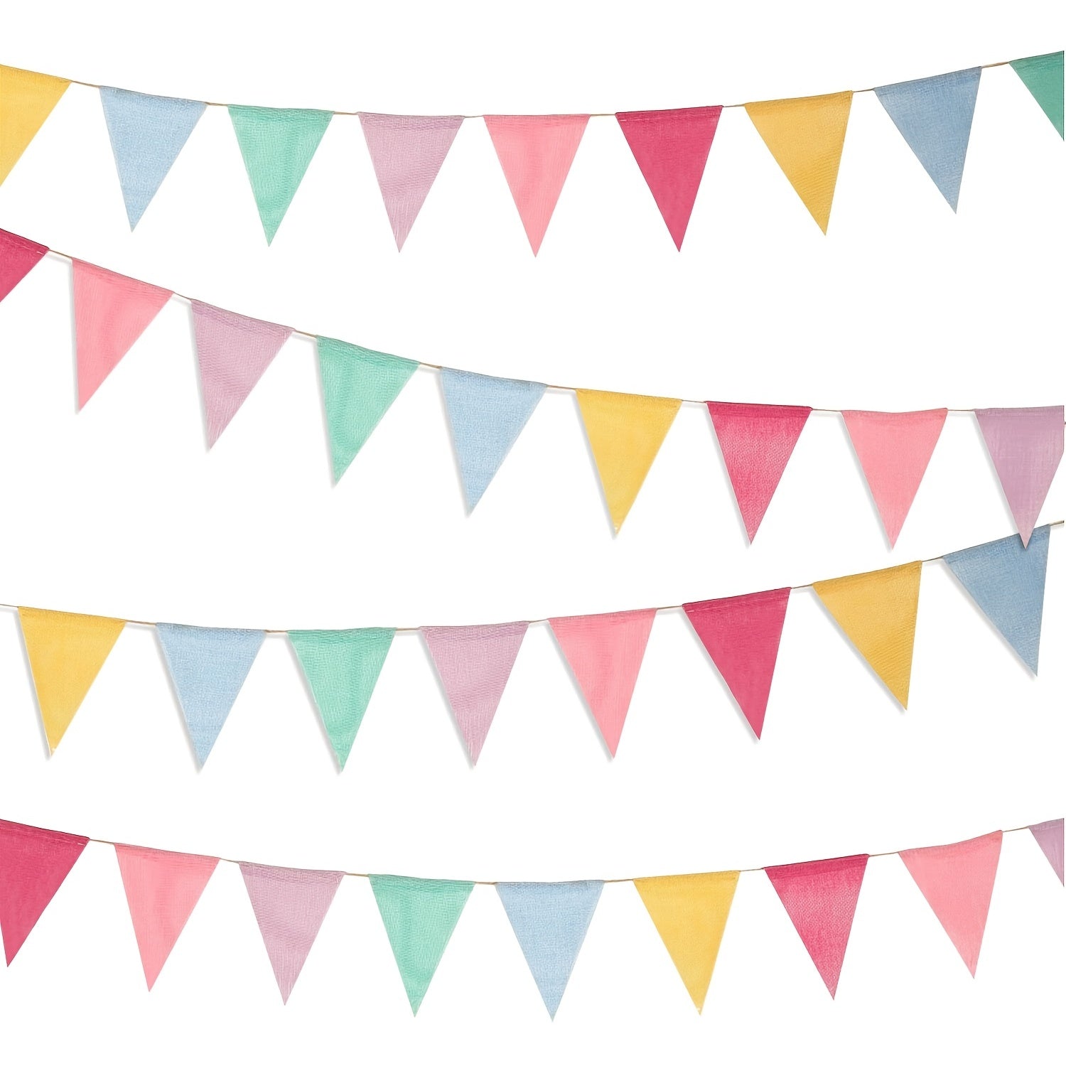 Colorful Flags Faux Burlap Flag Pastel Bunting