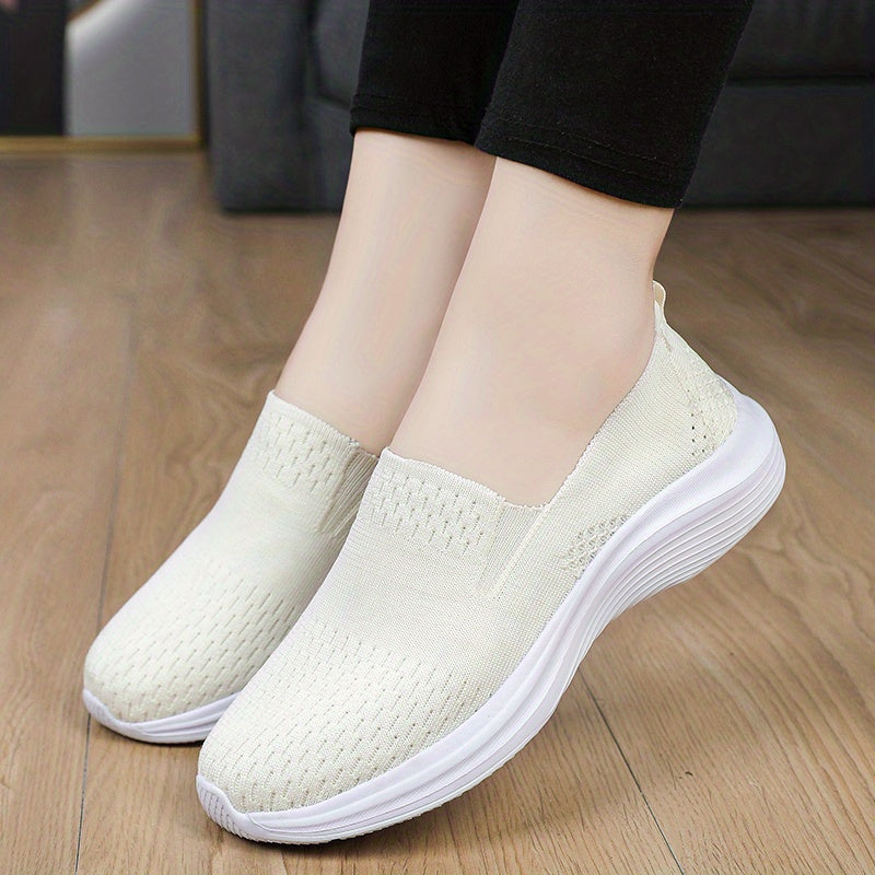 Women's Knit Slip On Sneakers Lightweight Running Shoes