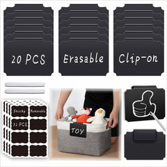 54-Piece Pantry & Storage Bin Labels Set with Chalk Markers