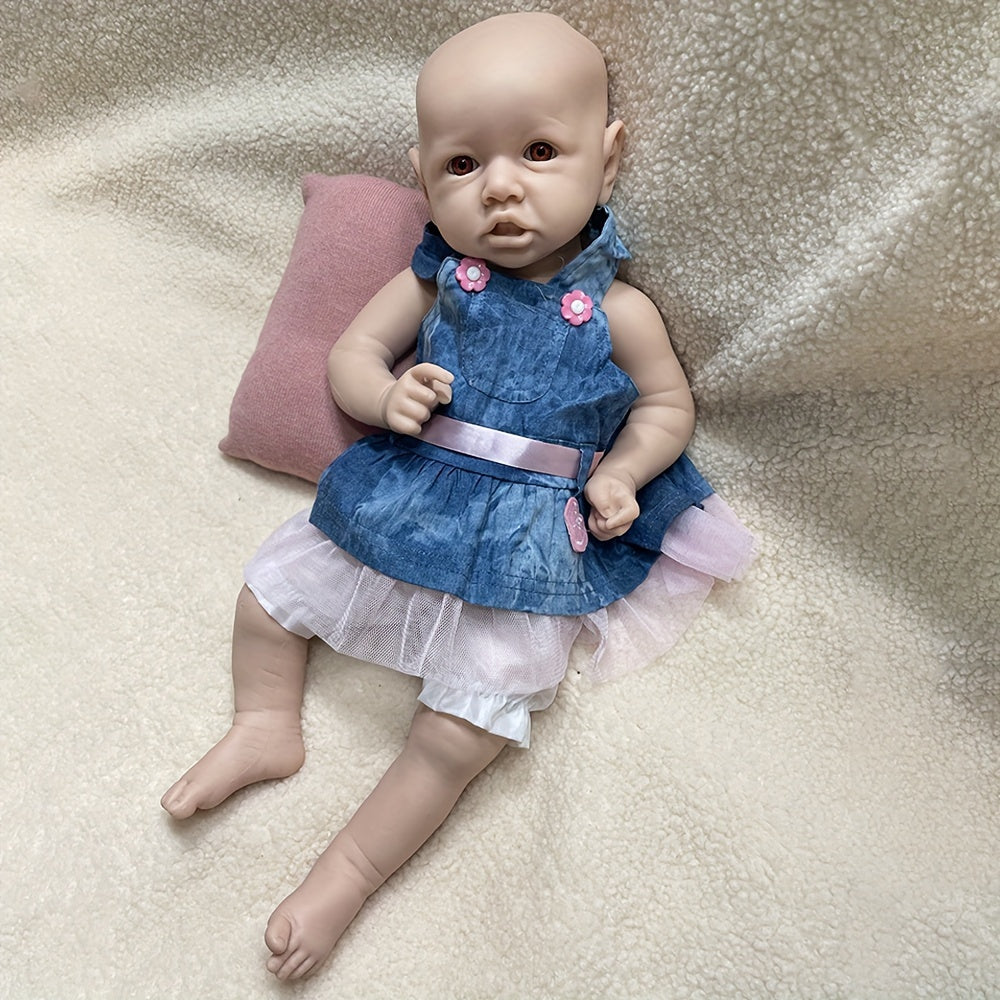 45 Full Body Platinum Silicone Unpainted Soft Reborn Doll Lifelike Waterproof