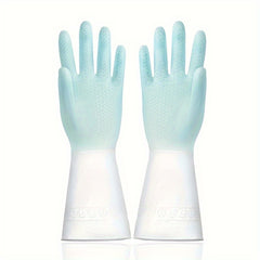 2pcs Set Kitchen Dish Washing Gloves PVC Rubber Silicone Latex