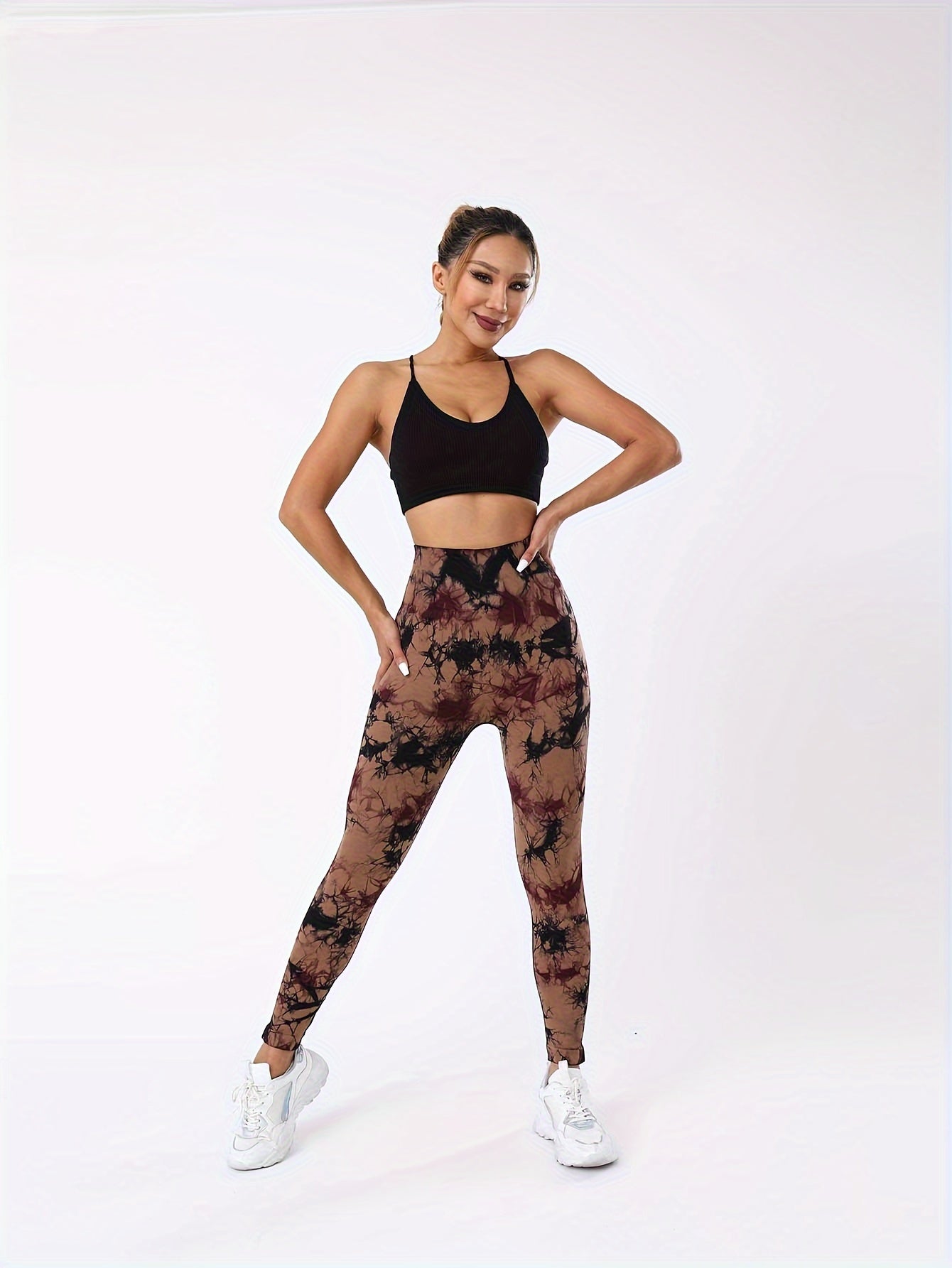 Tie Dye Seamless Sports Leggings High Waist Yoga Elastic Tights