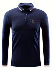 Baseball Player Pattern Men's Casual Long Sleeve Shirt