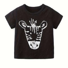 Kids Cartoon Graphic T-shirt Short Sleeve Summer Top